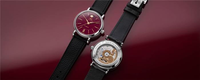 IWC萬(wàn)國(guó)表發(fā)布柏濤菲諾月相自動(dòng)腕表37蛇年特別版?以鍍金蛇形擺陀歡慶中國(guó)蛇年