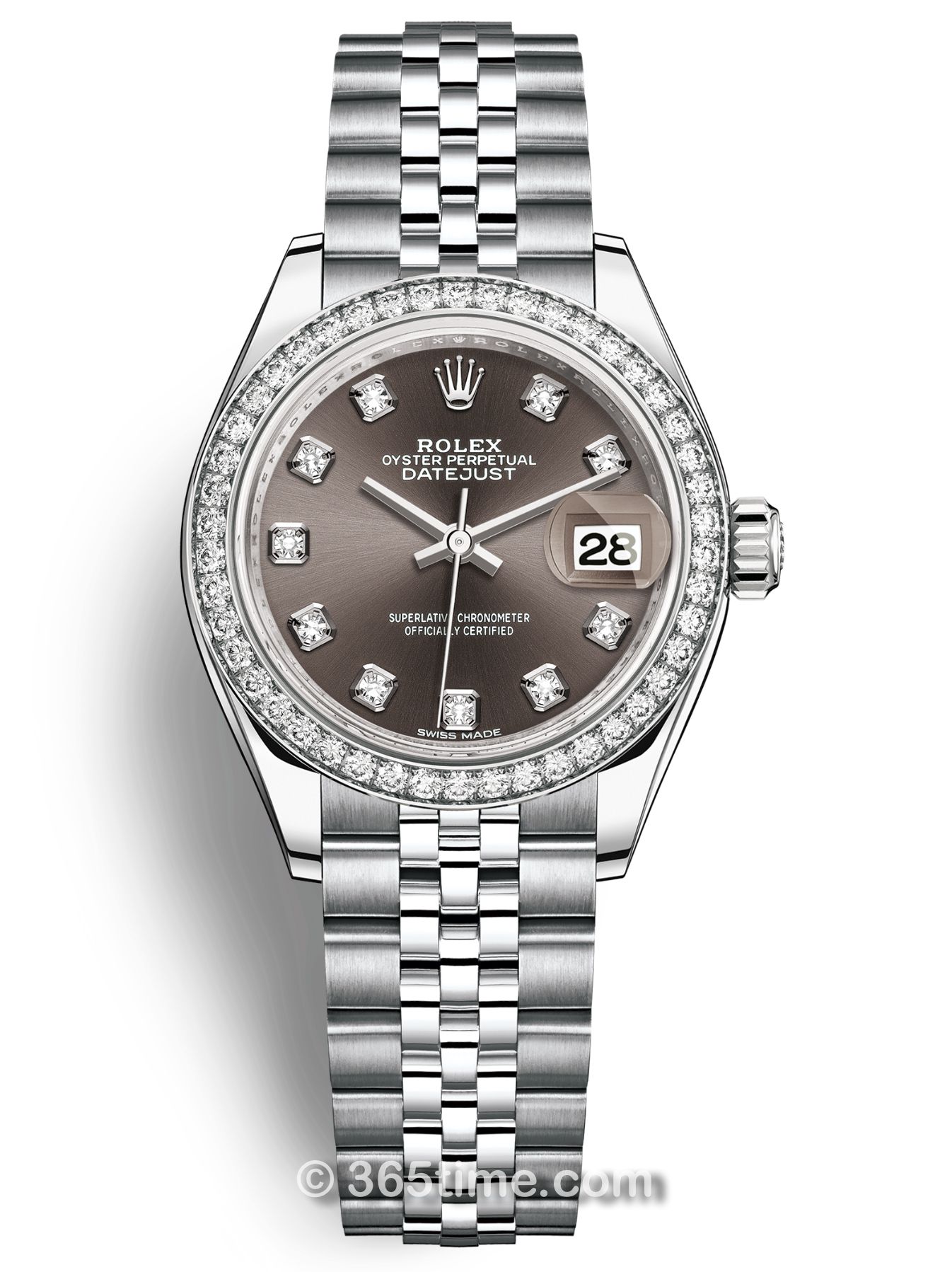 Rolex勞力士女裝日志型28白金鑲鉆手表279384rbr-0017