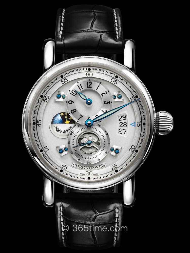 瑞寶Flying Regulator night and day晝與夜CH-8763-SISI規范指針腕表