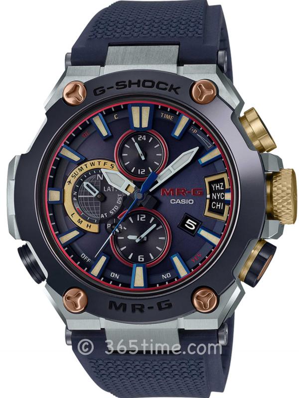 卡西歐G-SHOCK MR-G氟化橡膠表帶太陽能六局電波MRG2000RJ-2A