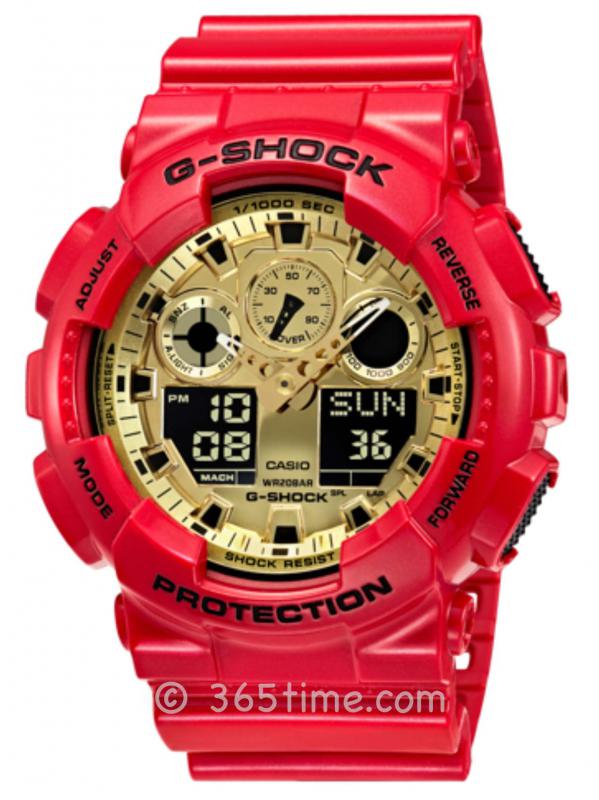 CASIO卡西歐G-SHOCK中國大陸紅金主題新年紀念款GA-100CX-4A
