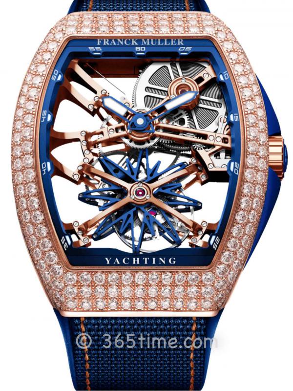 法穆蘭(FRANCK MULLER)Vanguard玫瑰金鑲鉆鏤空V 45 T GR CS SQT YACHT NBR D RG 
