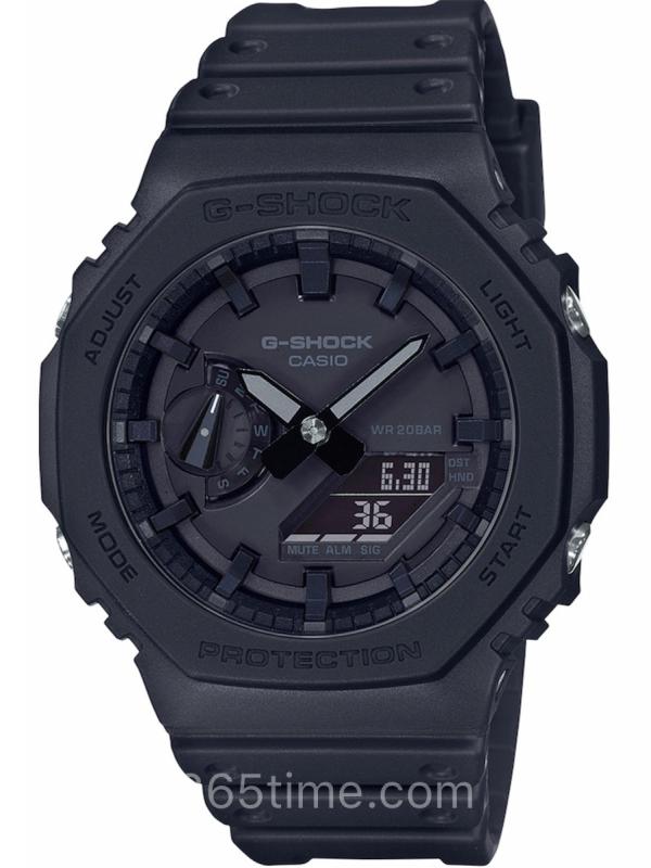 CASIO卡西歐G-SHOCK「CasiOak」八角形雙顯防水防震運動男表GA-2100-1A1