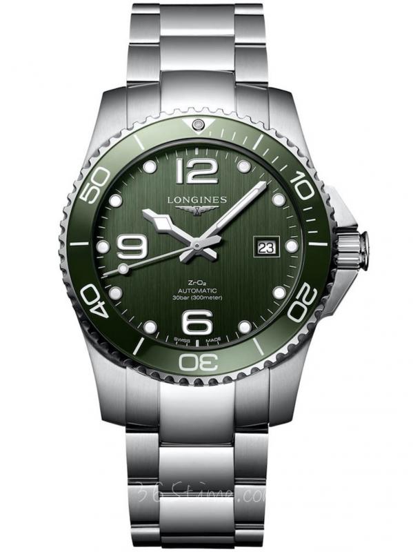 Longines浪琴HydroConques康卡斯軍綠色潛水表L3.785.4.06.6