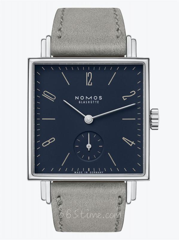 NOMOS TETRA費黛里歐藍寶石水晶底蓋450