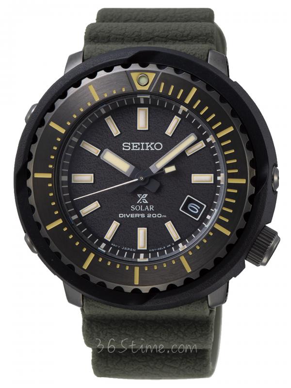 SEIKO精工Prospex石英太陽能“黑金罐頭”潛水表SNE543J1