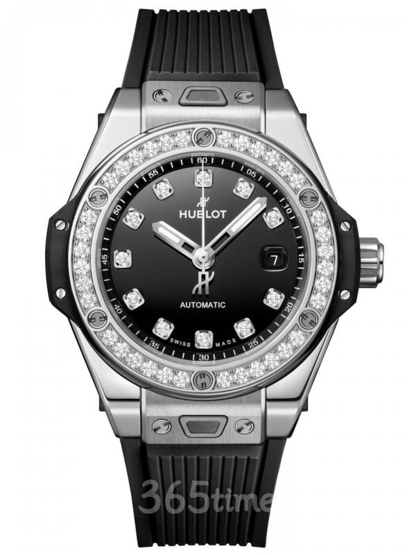 HUBLOT宇舶Big Bang“一鍵式”精鋼黑色精鋼鑲鉆款485.SX.1270.RX.1204
