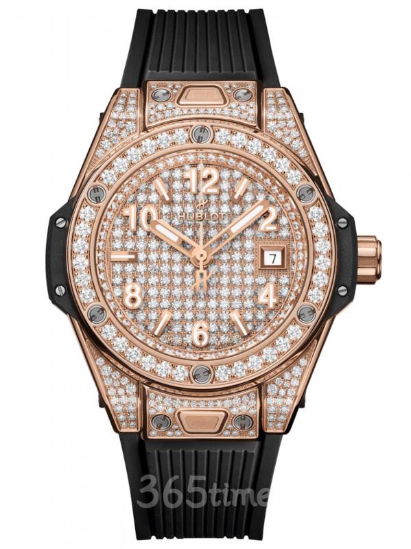 HUBLOT宇舶Big Bang“一鍵式”王金黑色王金滿鉆款485.OX.9000.RX.1604