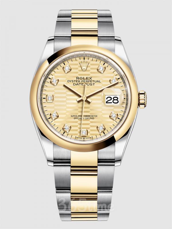 ROLEX勞力士蠔式恒動日志型36黃金及蠔式鋼款m126203-0046