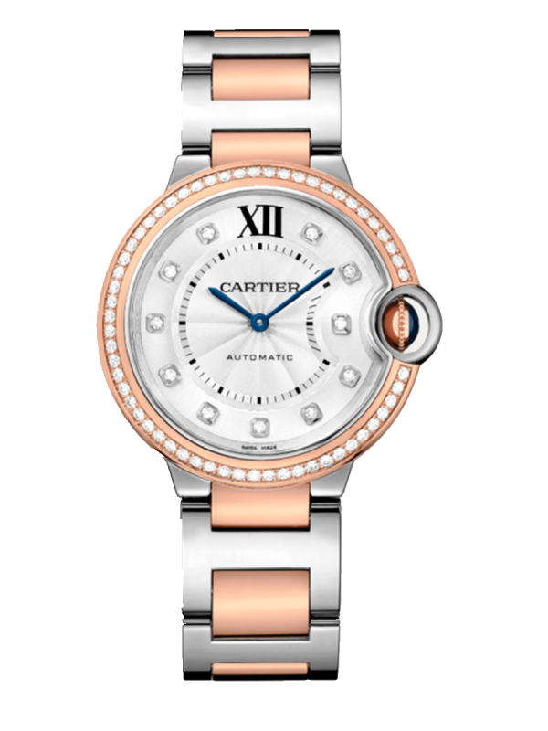 卡地亞Ballon Bleu de Cartier36毫米間金色自動機械女表W3BB0024