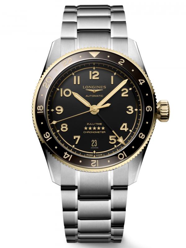 浪琴Spirit Zulu Time黃金表圈GMT腕表L3.802.5.53.6