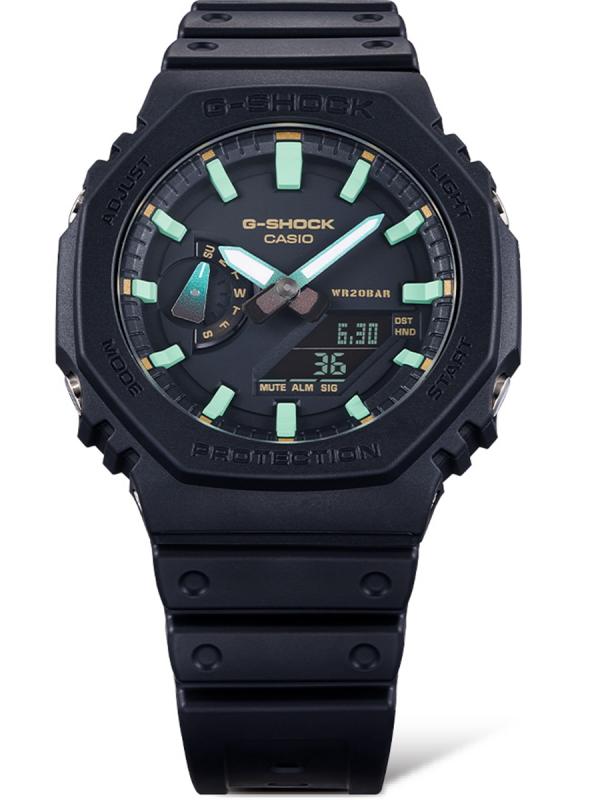 卡西歐G-SHOCK錆色系列液晶指針雙顯腕表GA-2100RC-1A