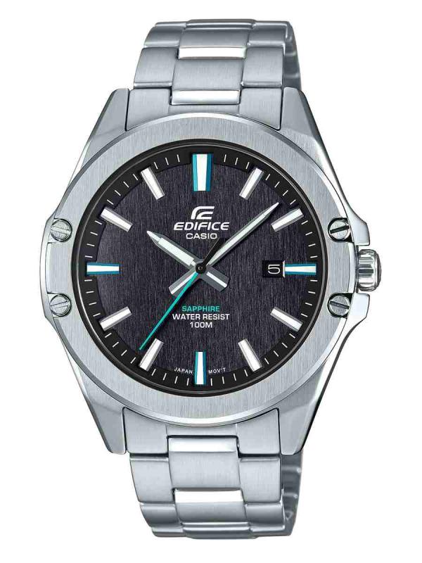 卡西歐EDIFICE輕薄款全鋼黑盤大三針EFR-S107YD-1AV