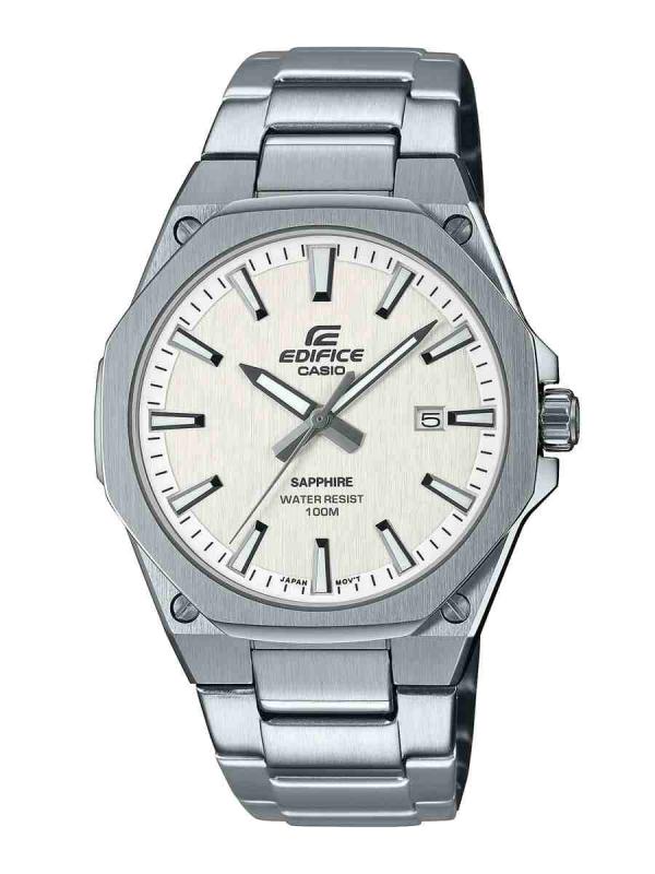 卡西歐EDIFICE輕薄款全鋼白盤大三針EFR-S108YD-7AV