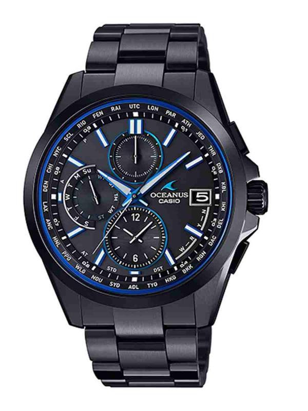 卡西歐OCEANUS全黑款鈦合金太陽能OCW-T2600B-1A