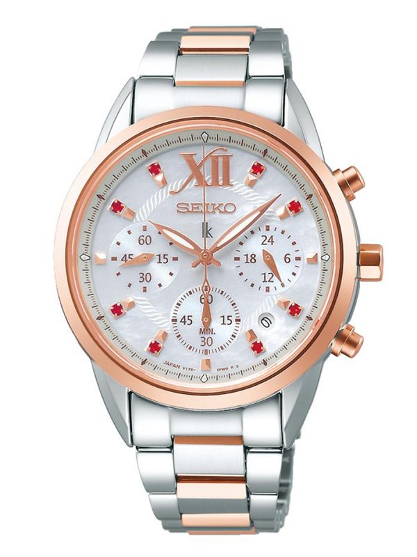 Seiko精工Lukia間金女款太陽(yáng)能計(jì)時(shí)碼表SSC824