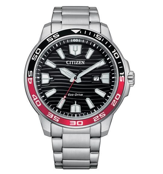 Citizen西鐵城Eco-Drive精鋼紅黑款光動能潛水表AW1527-86E