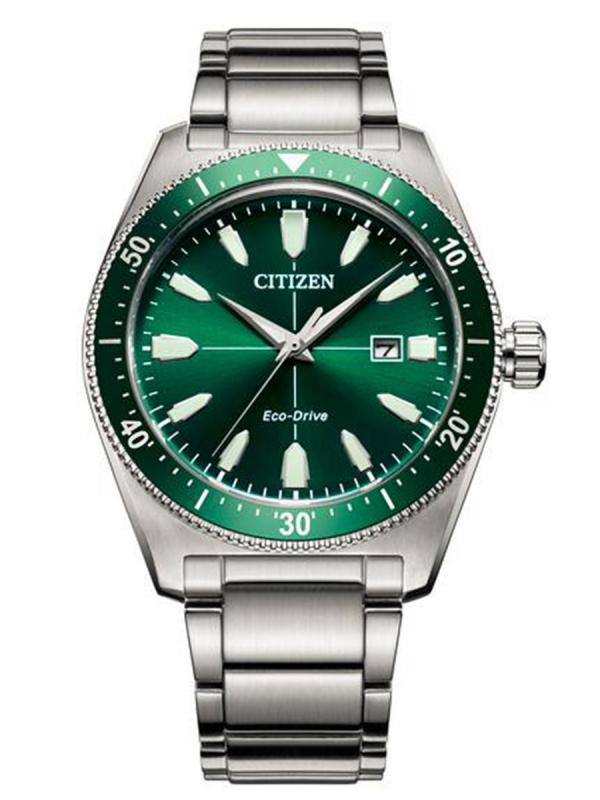 Citizen西鐵城Eco-Drive精鋼復古綠盤光動能潛水表AW1598-70X