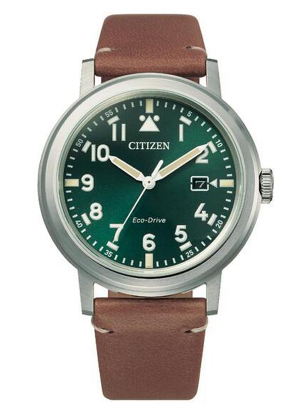  Citizen西鐵城Eco-Drive精鋼綠盤皮帶款光動能AW1620-13X