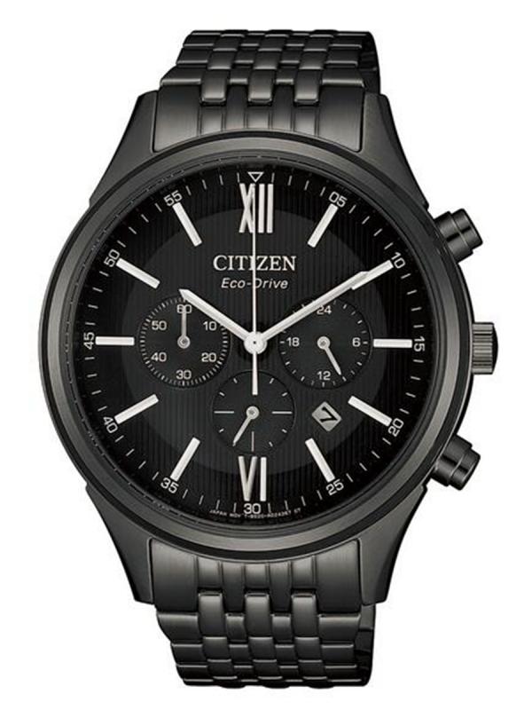Citizen西鐵城Eco-Drive鍍黑精鋼黑盤光動能計時碼表CA4415-81E
