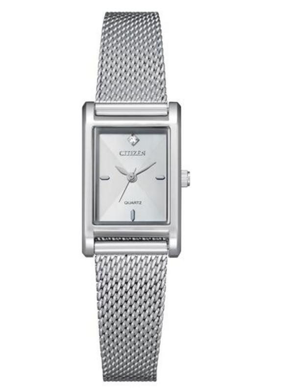 Citizen西鐵城L系列精鋼方型銀盤石英女表EJ6120-89D