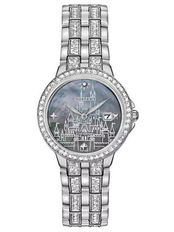 Citizen西鐵城Eco-Drive精鋼鑲鉆銀盤光動能女表EW2349-53Y