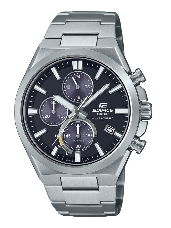 卡西歐EDIFICE SLIM精鋼黑盤太陽能計時碼表EFS-S630D-1AV