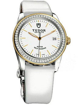 帝舵駿玨55023-White patent leather strap
